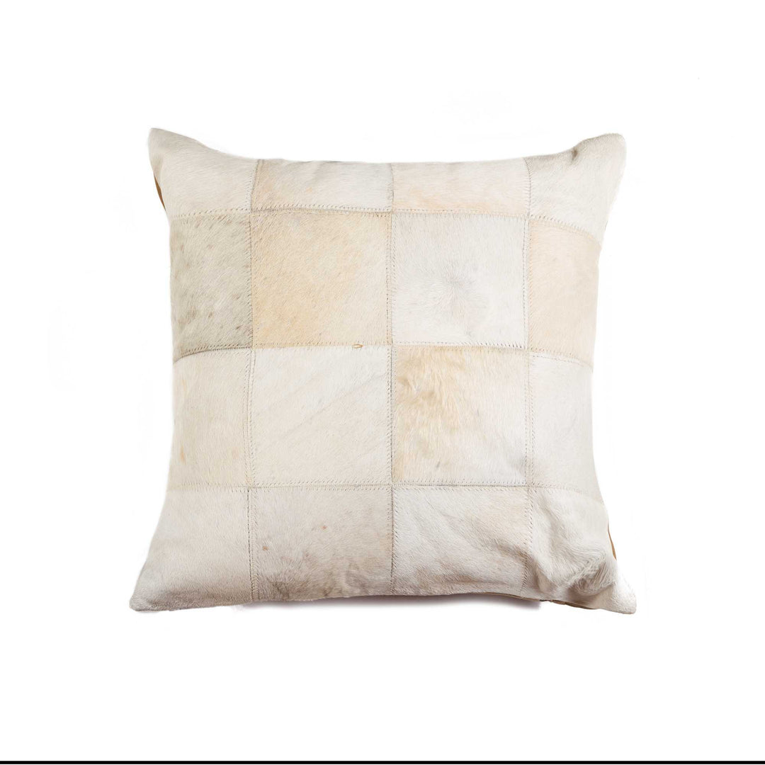 18" X 18" X 5" Classy Natural Torino Kobe Patchwork  Pillow