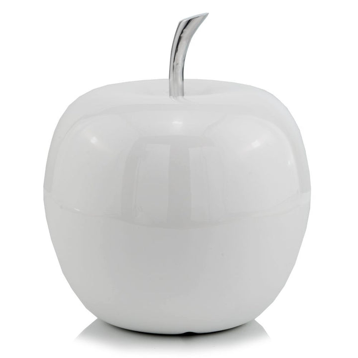 White Jumbo Apple Shaped Aluminum Accent Home Decor