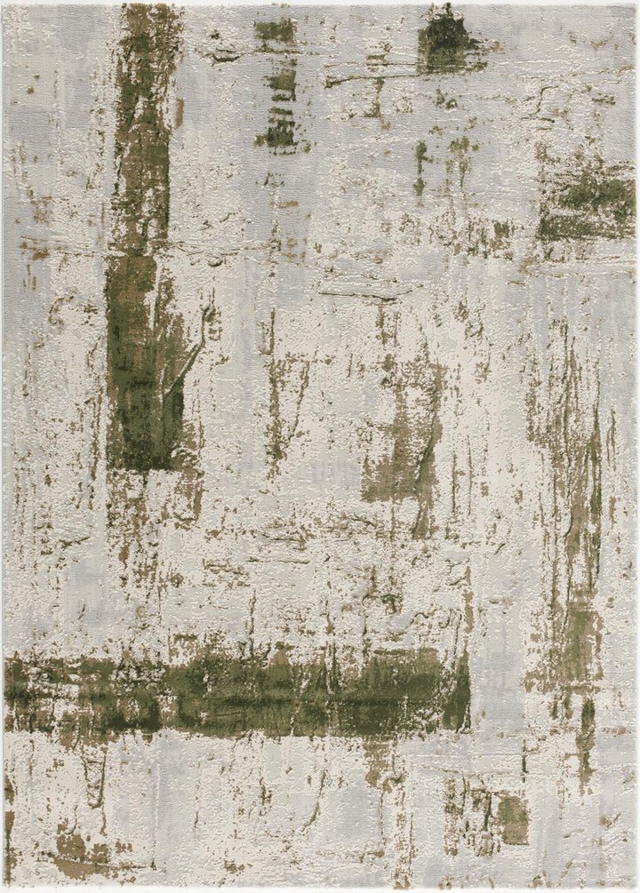 8' X 10' Green Abstract Dhurrie Area Rug