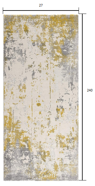 20' Gold Abstract Dhurrie Runner Rug