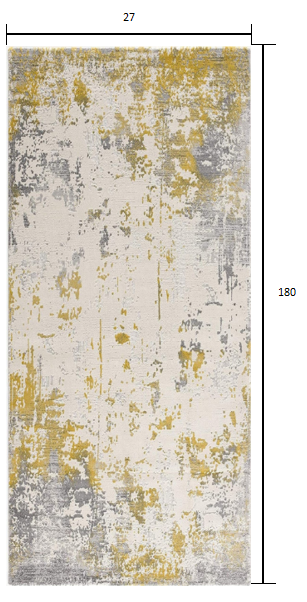 15' Gold Abstract Dhurrie Runner Rug