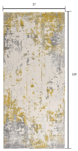 10' Gold Abstract Dhurrie Runner Rug