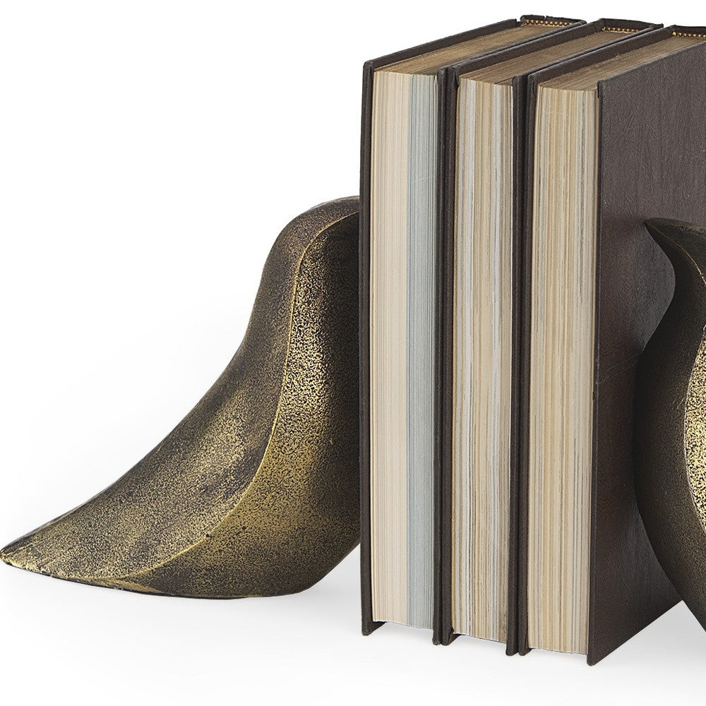 Rustic Antiqued Gold Dove Bookends