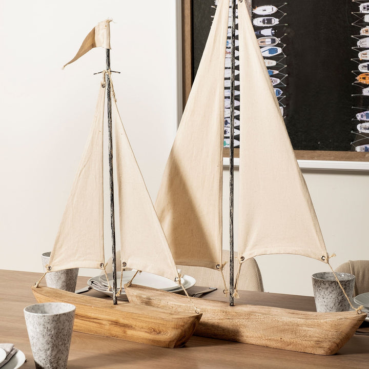 Petite Wooden Sailboat Decor Piece