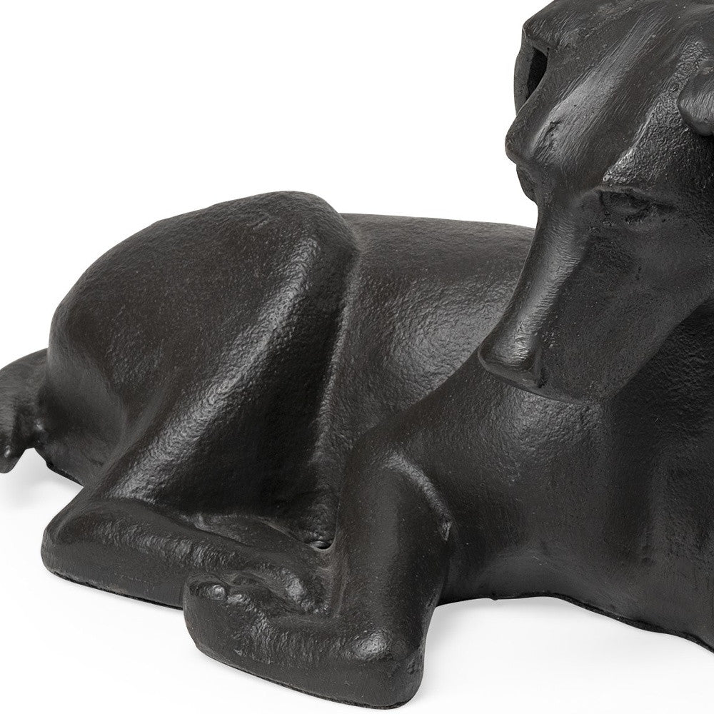 Black Metal Labrador Dog Sculpture