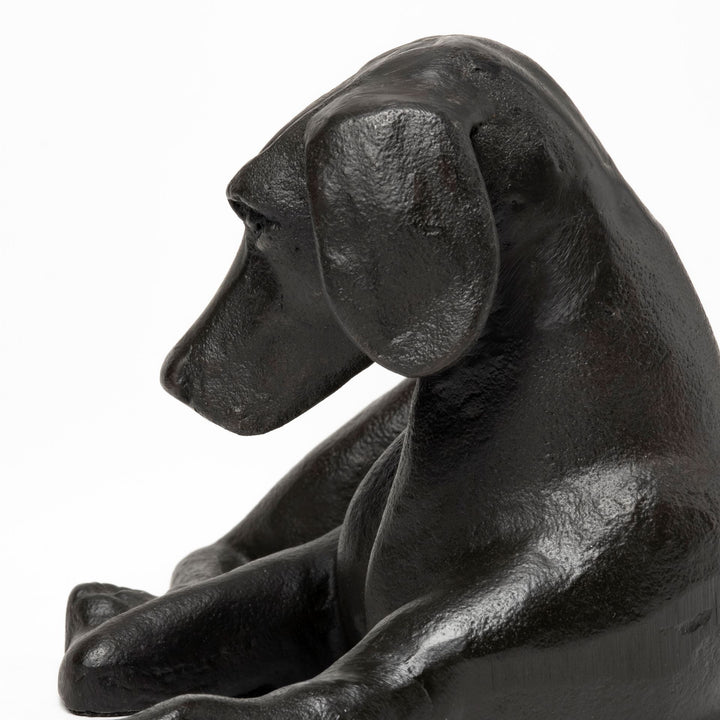 Black Metal Labrador Dog Sculpture