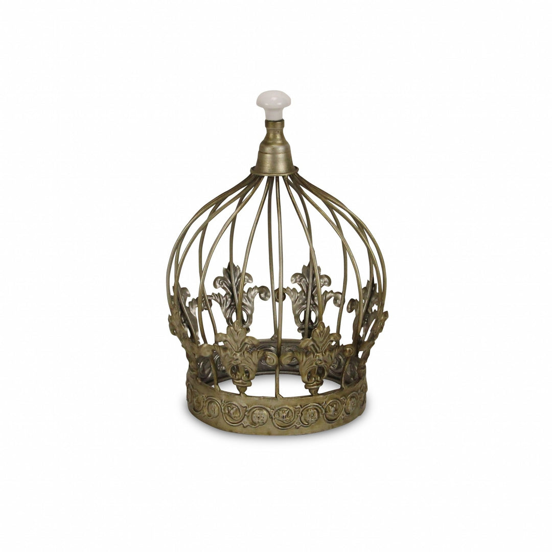 10" Bronze Metal Hand Painted Decorative Crown