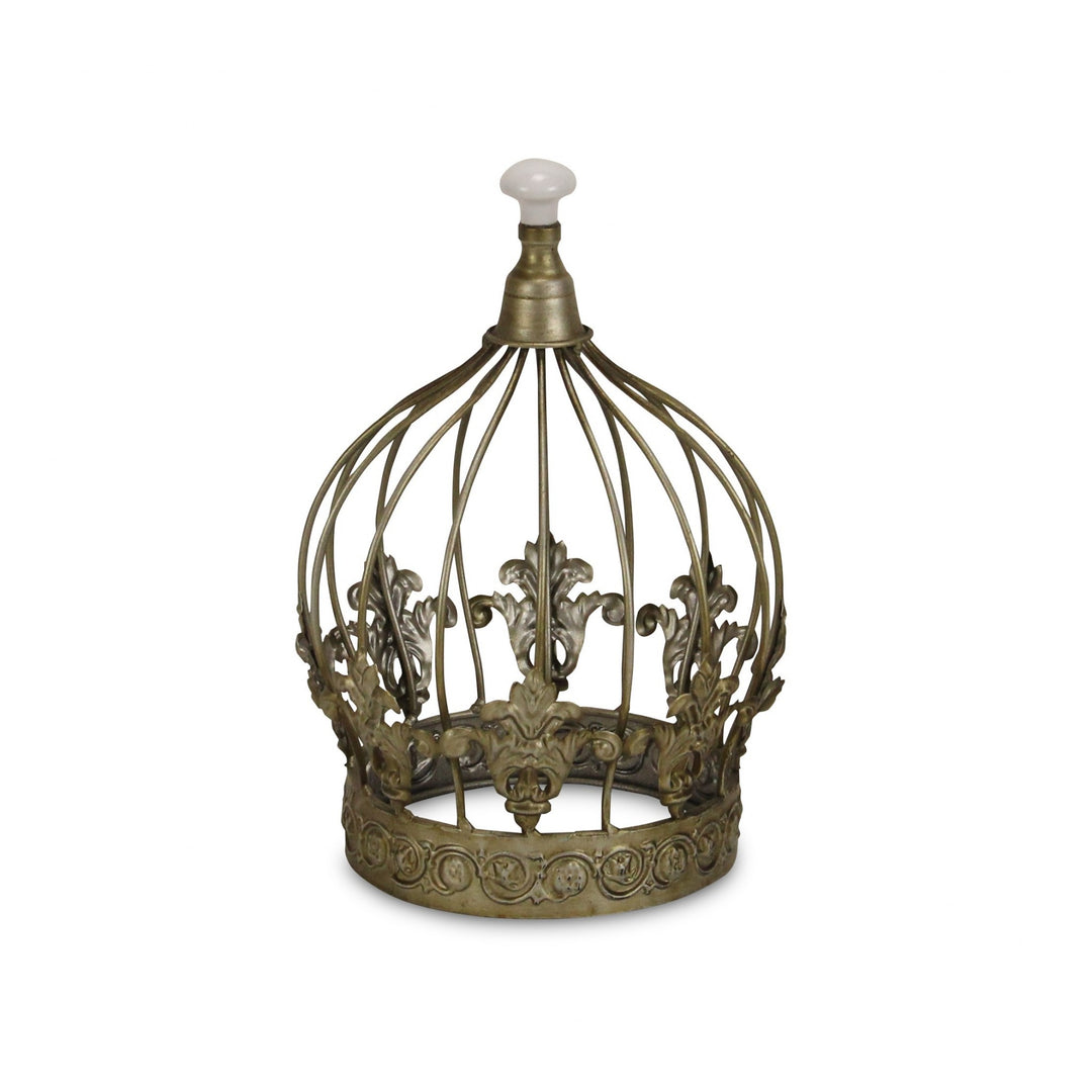 10" Bronze Metal Hand Painted Decorative Crown