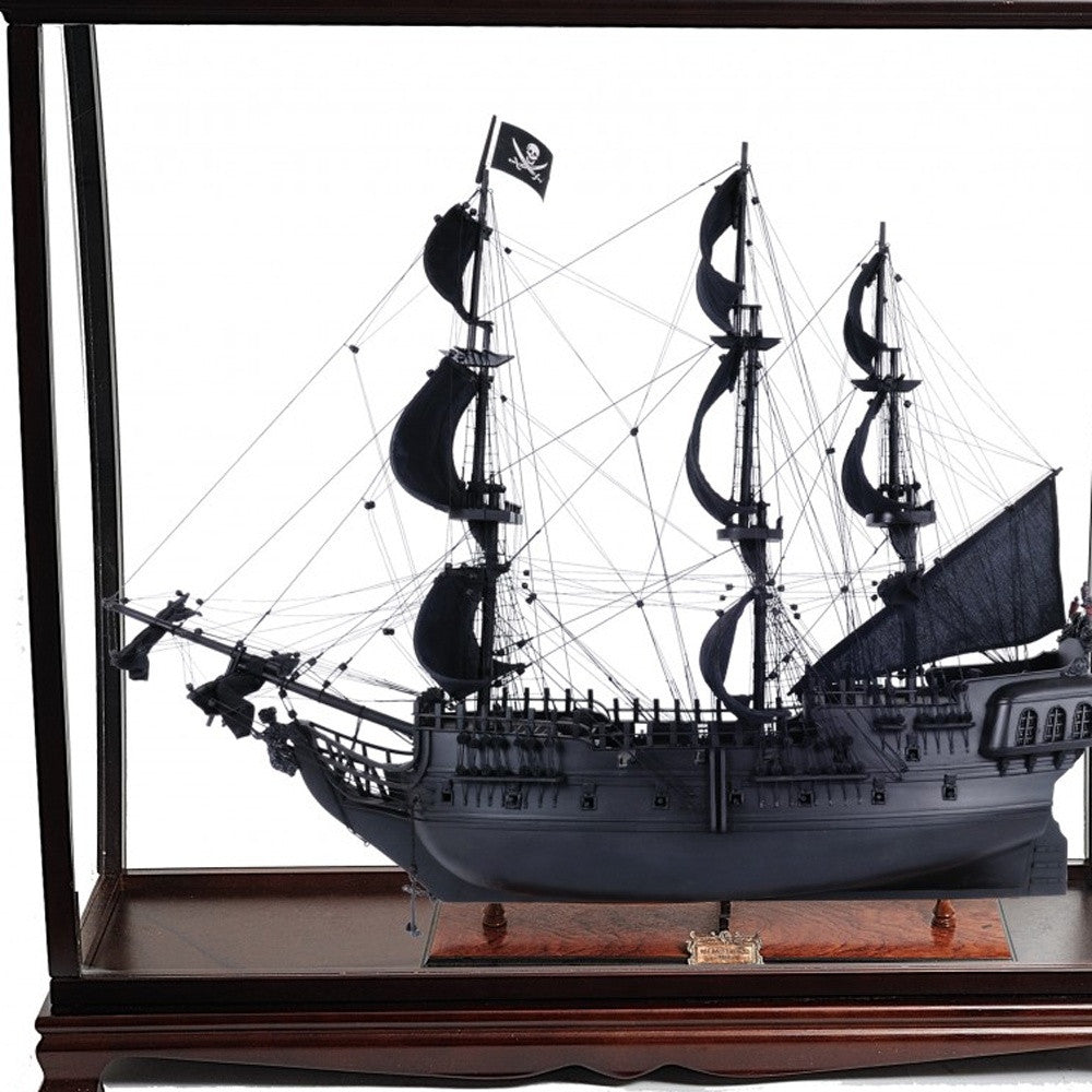 39" Black Black Pearl Pirate Table Top Display Boat Hand Painted Decorative Boat