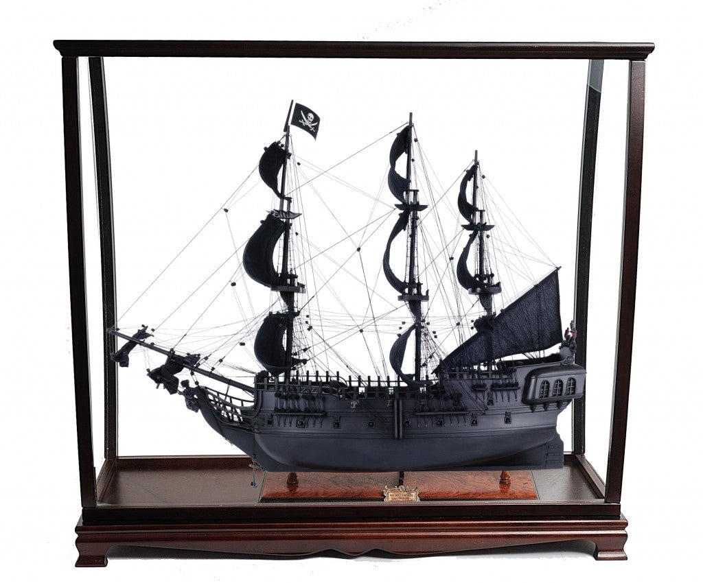 39" Black Black Pearl Pirate Table Top Display Boat Hand Painted Decorative Boat