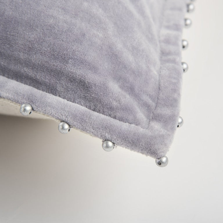 Soft Lilac Solid Pearl Beaded Edge Throw Pillow