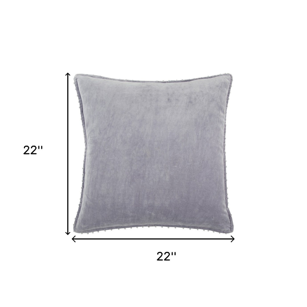 Soft Lilac Solid Pearl Beaded Edge Throw Pillow