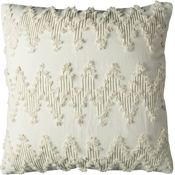 White Shaggy Chevron Throw Pillow