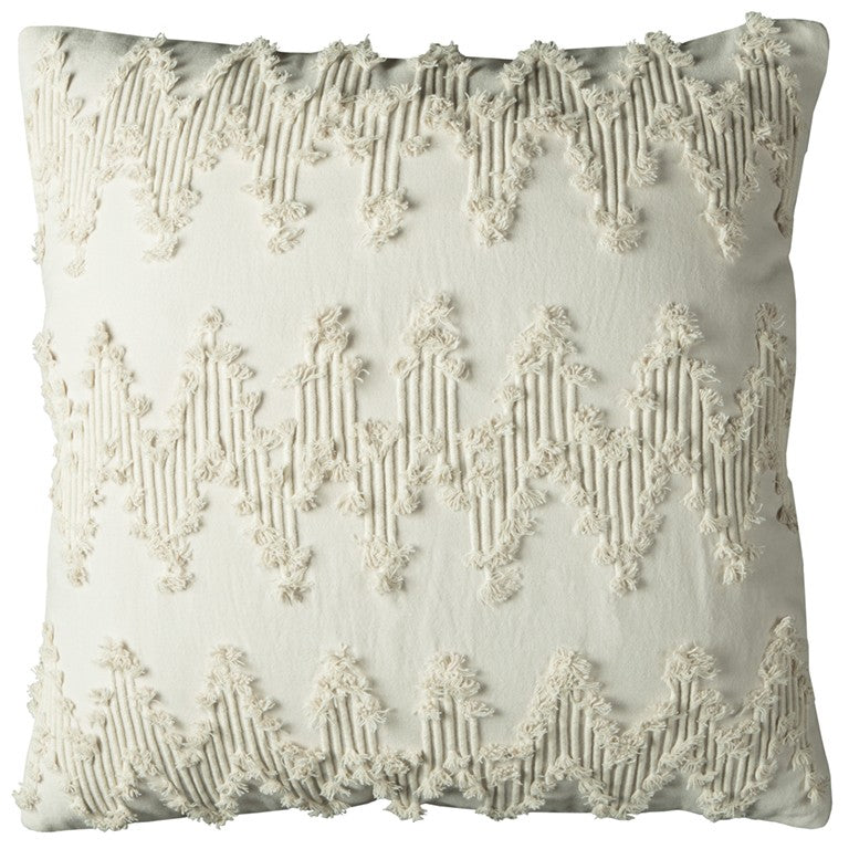 White Shaggy Chevron Throw Pillow