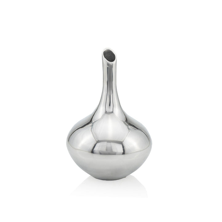 13" Aluminum Silver Bud Table Vase