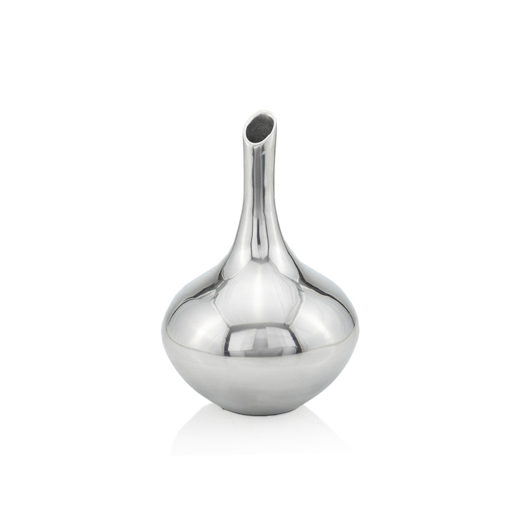 13" Aluminum Silver Bud Table Vase