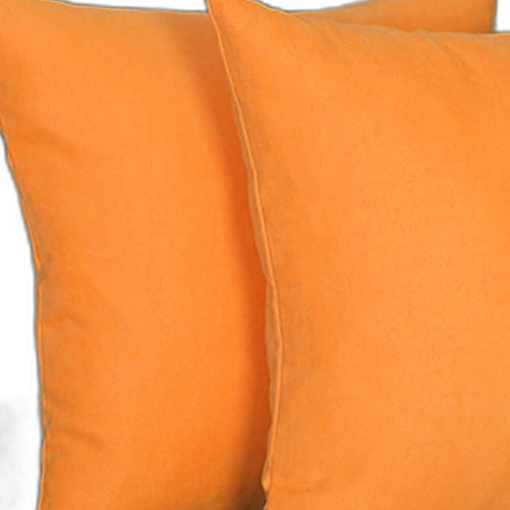 Set Of Two 18" X 18" Orange Polyester Zippered Pillow Cover