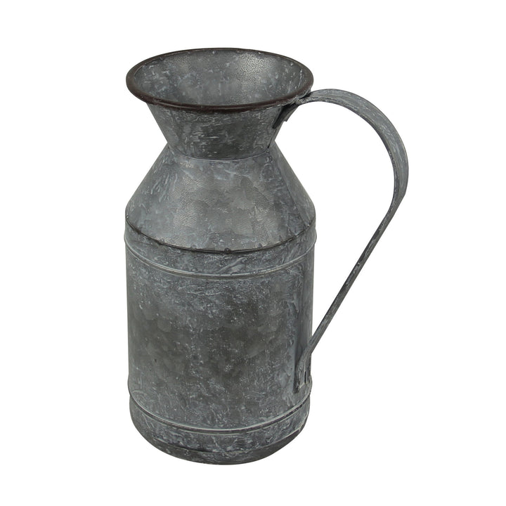 11" Gray Galvanized Metal Decorative Water Jug