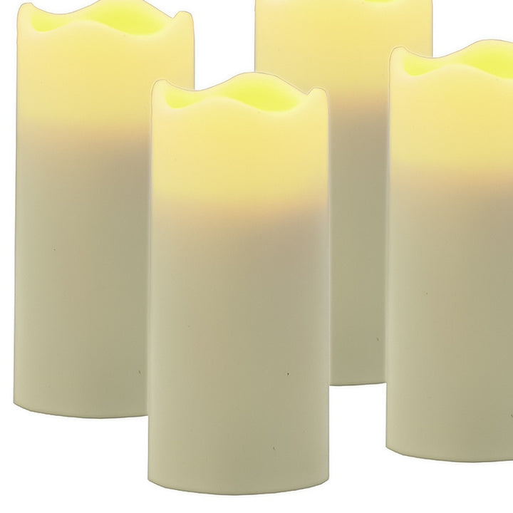 Set of Four Ivory Flameless Pillar Candles