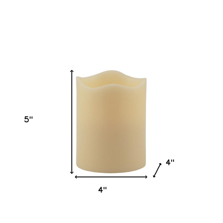 5" Ivory Flameless Pillar Candle