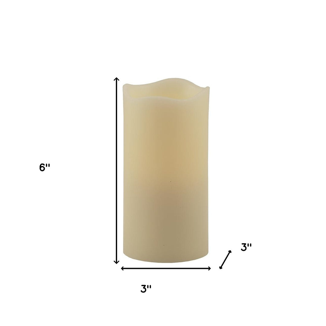 6" Ivory Flameless Pillar Candle