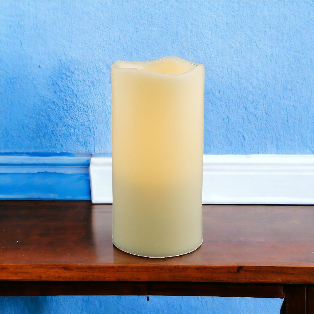 6" Ivory Flameless Indoor Outdoor Pillar Candle