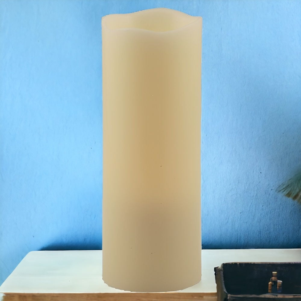 8" Ivory Flameless Pillar Candle