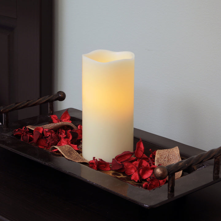 8" Ivory Flameless Pillar Candle