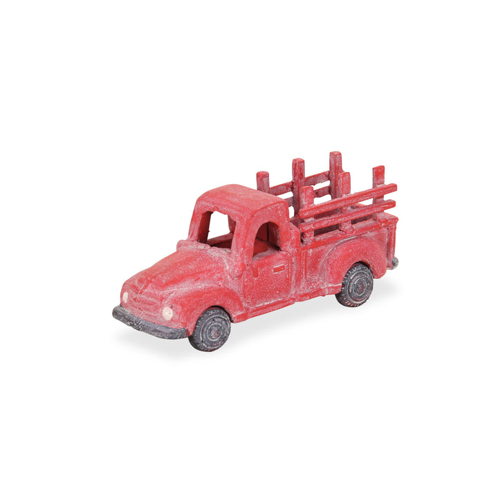 5" Red Metal Truck Hand Painted Decorative Truck