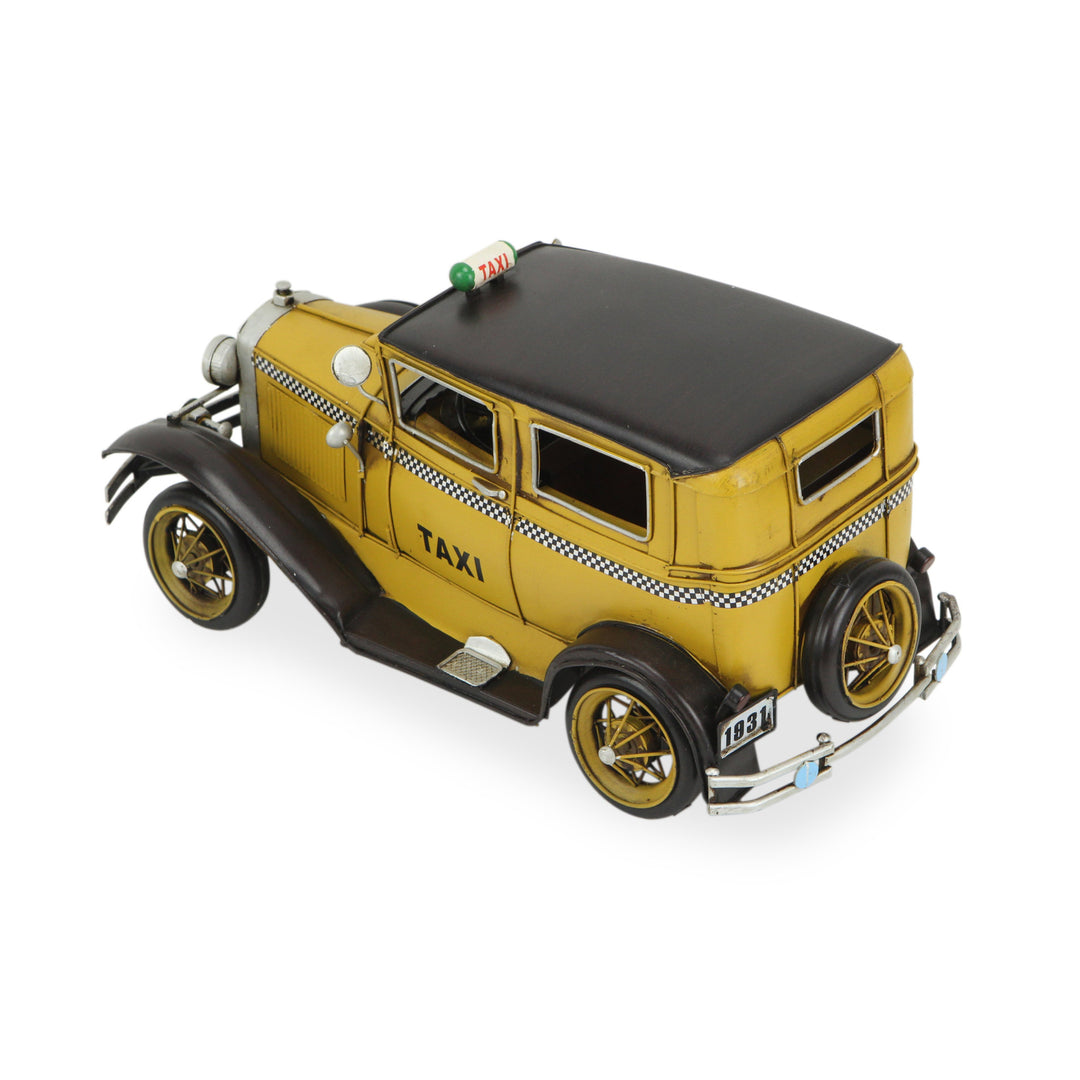 7" Yellow and Black Metal Hand Painted Model Car