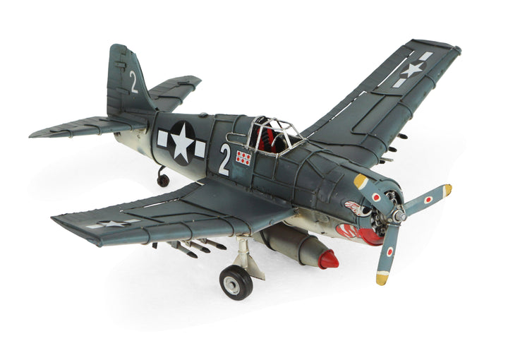 5" Green Metal Hand Painted Model Airplane