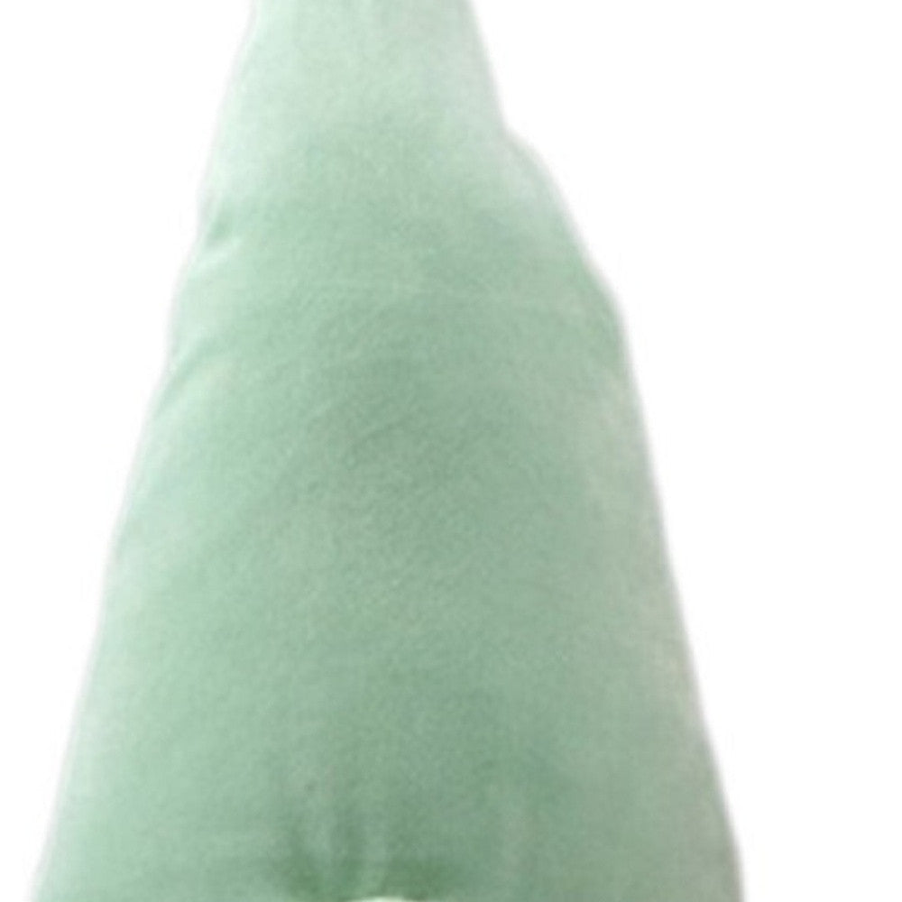 22" Green and White Fabric Standing Gnome