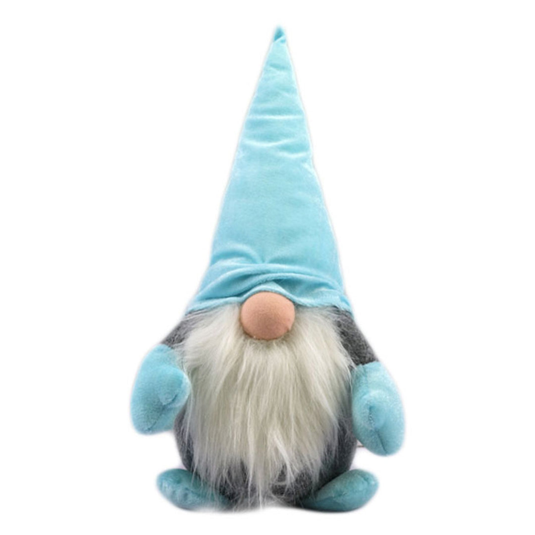 15" Blue and Gray Fabric Standing Gnome