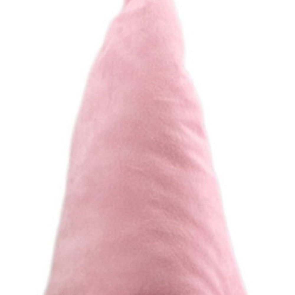 22" Pink and White Fabric Standing Gnome