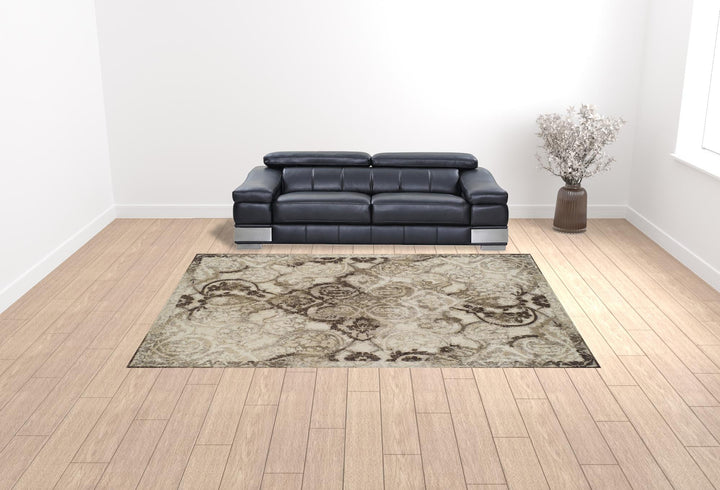 10' X 13' Brown Oriental Area Rug