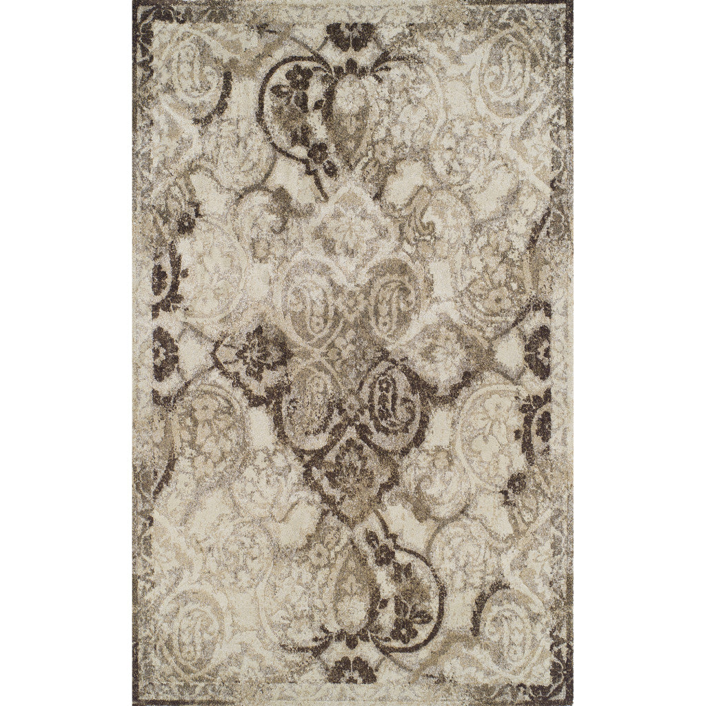 10' X 13' Brown Oriental Area Rug