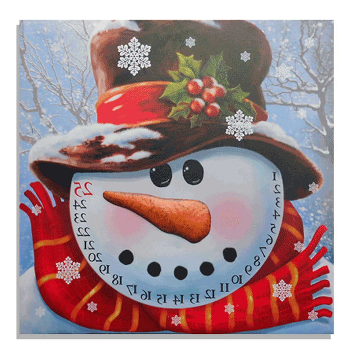 Count Down To Christmas - Snowman Canvas Wrapped Canvas Print Wall Art