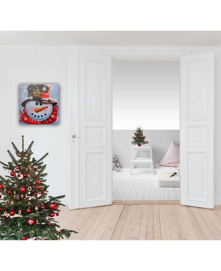 Count Down To Christmas - Snowman Canvas Wrapped Canvas Print Wall Art