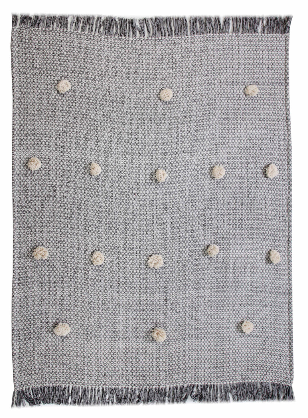 Gray Woven Cotton Houndstooth Throw Blanket