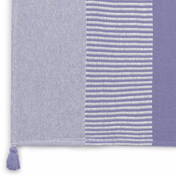 Purple Woven Cotton Striped Throw Blanket