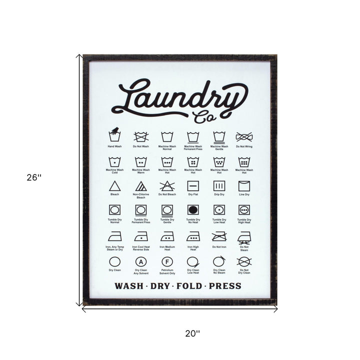 White Solid Wood Laundry Wall Decor