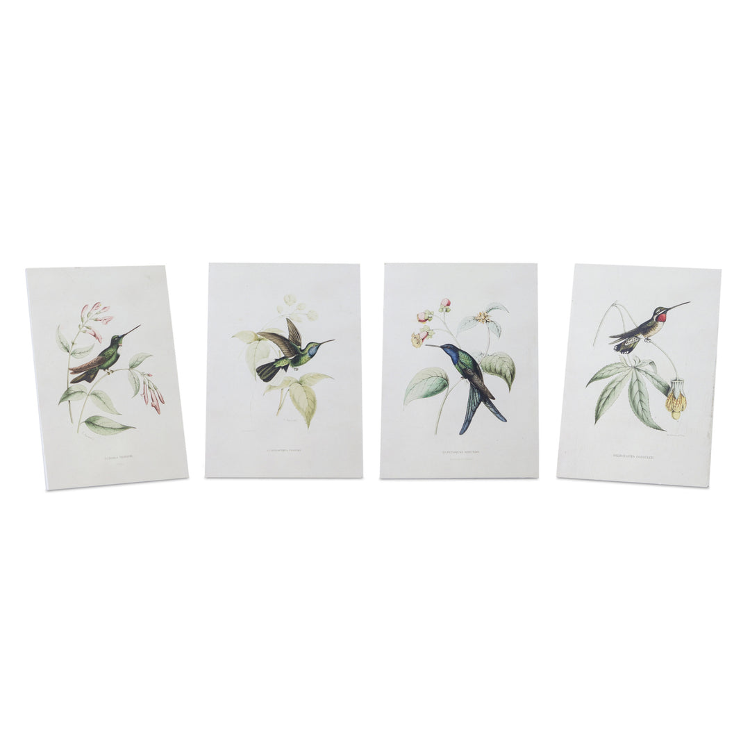 Set Of Four White Hummingbird Wall Decor