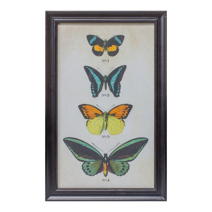 Set Of Two Green Solid Wood Butterfly Wall Decor