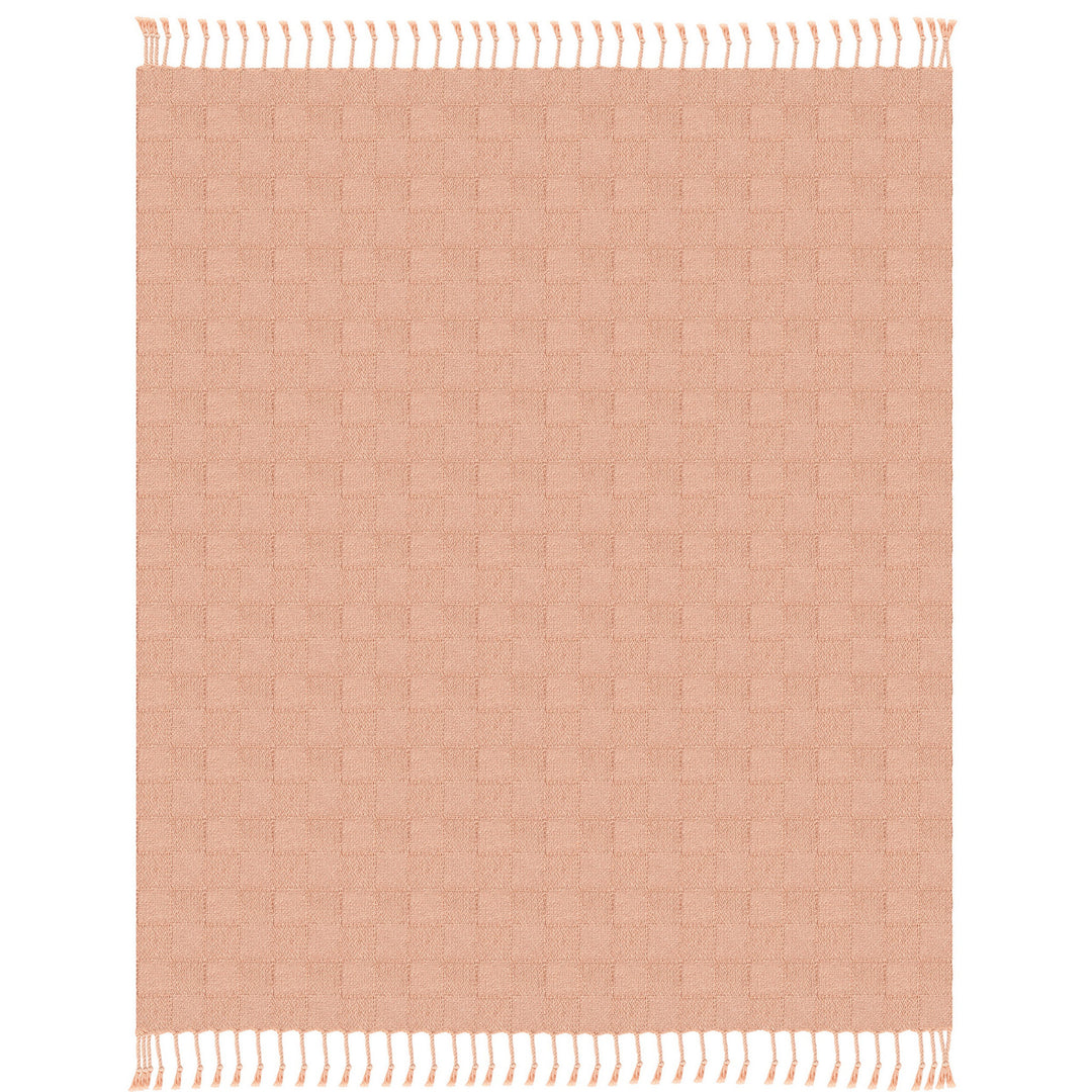 Orange Woven Cotton Solid Color Throw Blanket