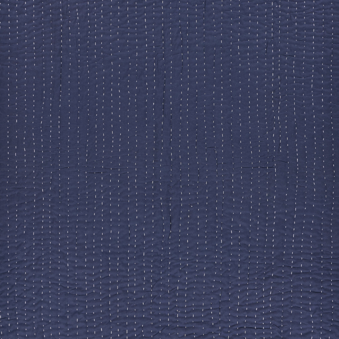 Blue Woven Cotton Solid Color Throw Blanket