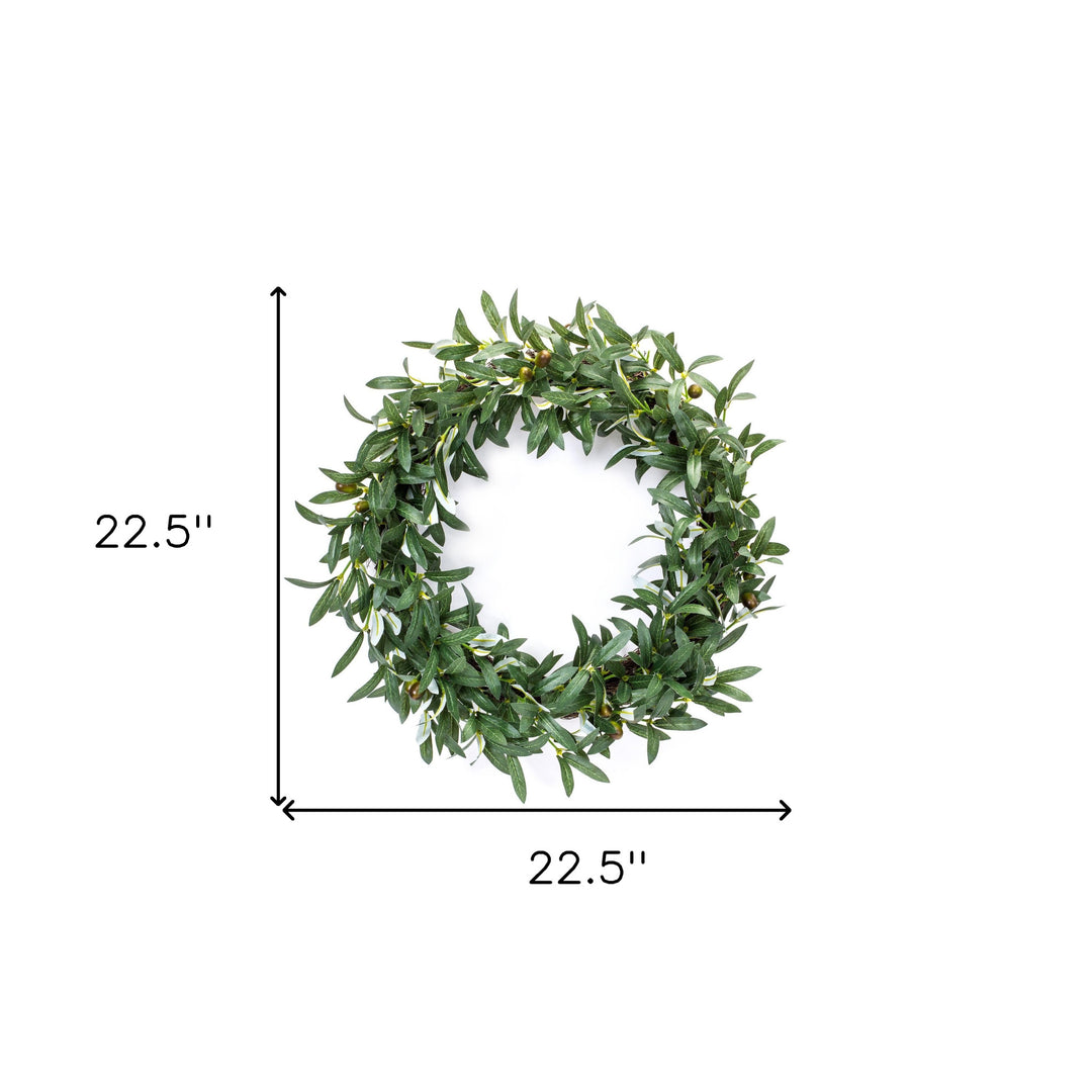 23" Green and Brown Olive Artificial Wreath