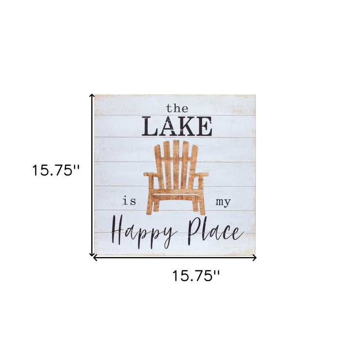 Set Of Two White Solid Wood Lake Wall Decor