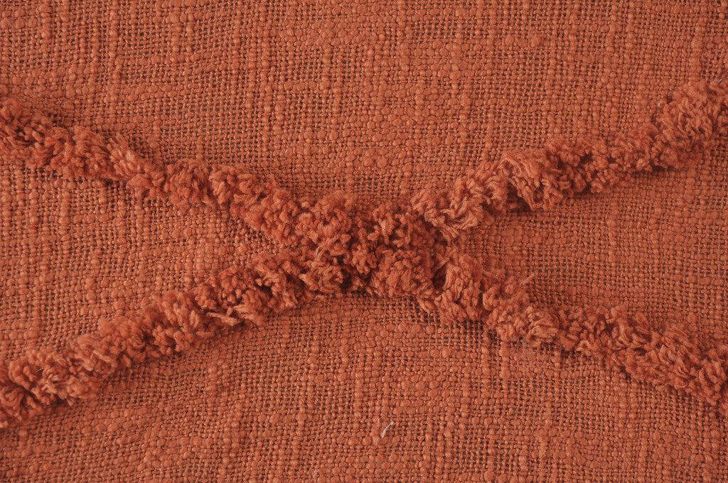 Orange Woven Cotton Solid Color Throw Blanket