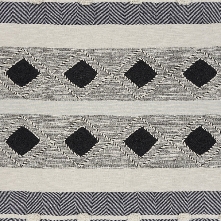 Black and Blue Woven Cotton Striped Throw Blanket