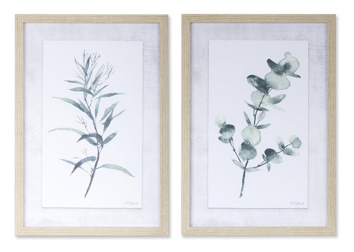 Set Of Two Gray Acrylic Leaf Wall Decor